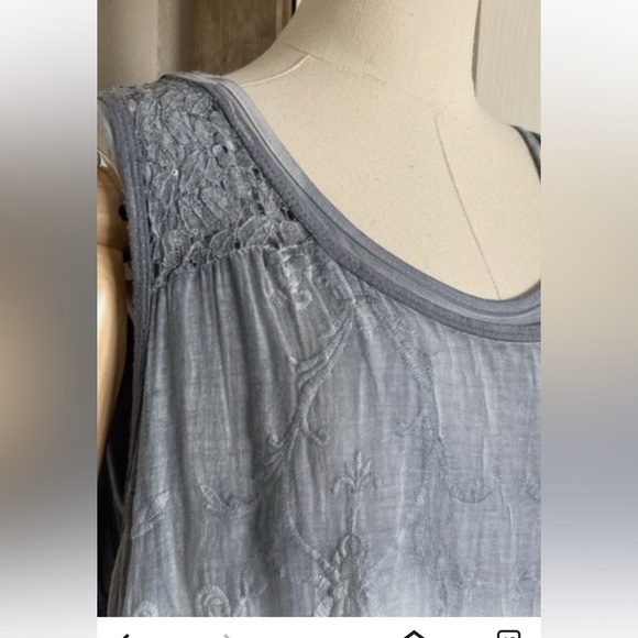 VASNA made in Italy Layered Eyelet Embroidered Tank Dress size 1X - Picture 5 of 9